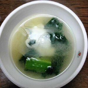 山芋入り小松菜の味噌汁